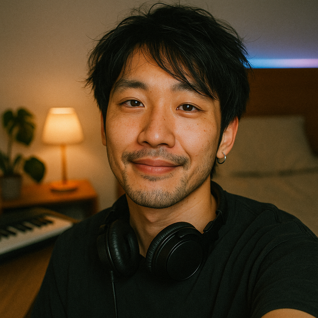 Portrait of Kenji Watanabe, lo-fi pianist